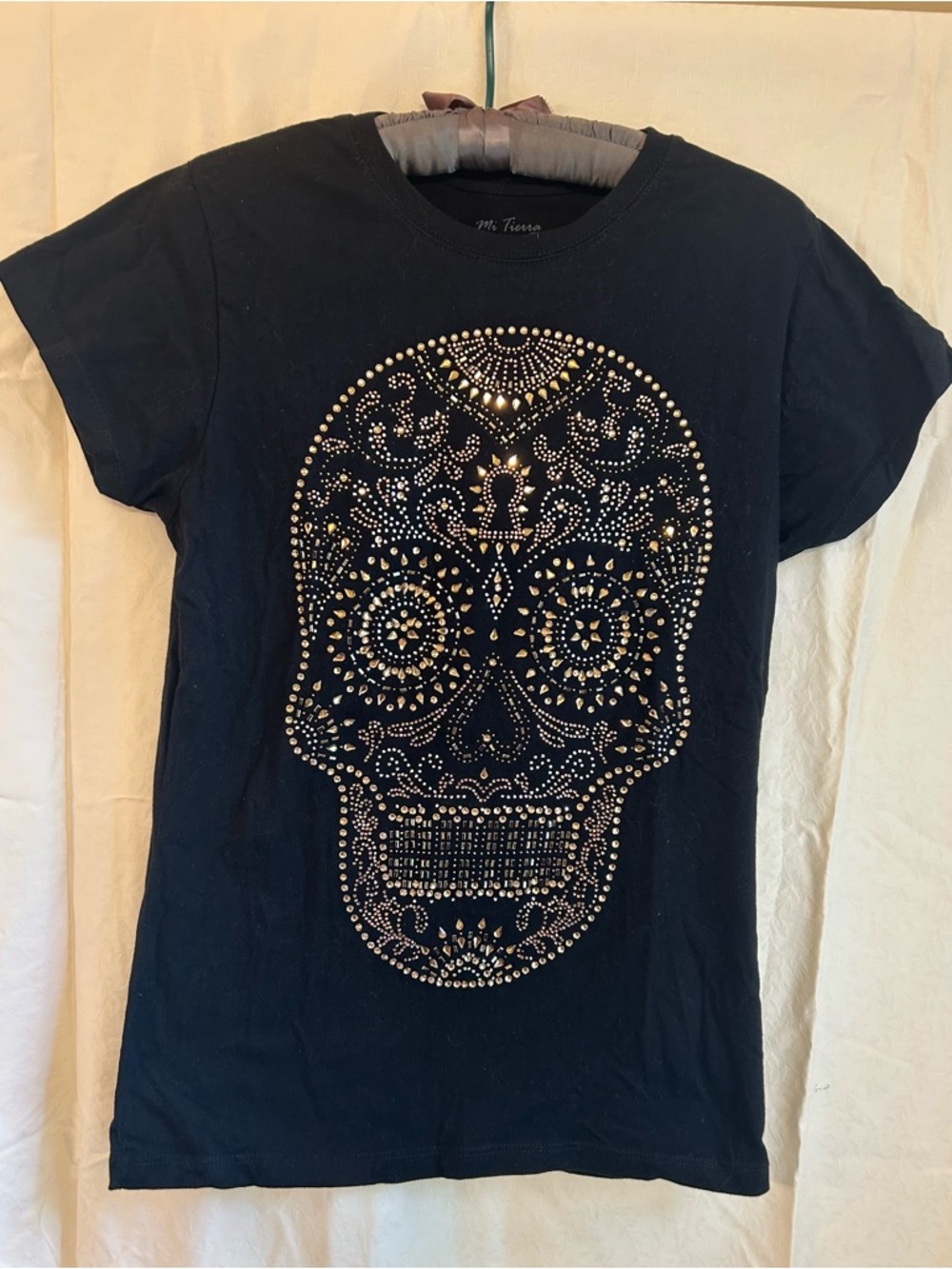 Women’s Black Studded Sugar Skull Tee